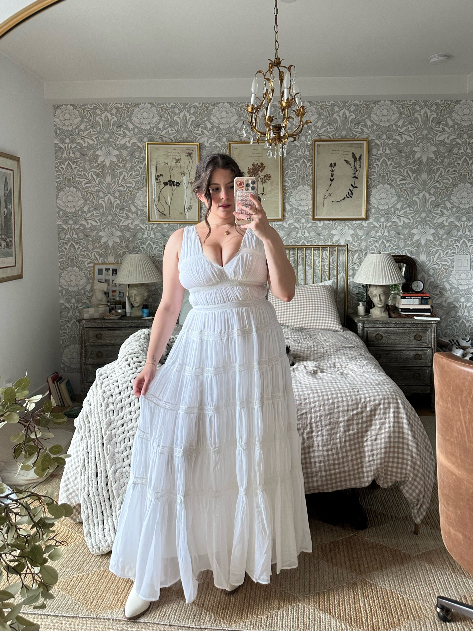 abercrombie lace maxi dress Women's Bra-Free Lace-Trim Flowy Maxi Dress | Women's Clearance