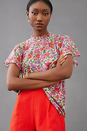 Banjanan High-Neck Floral Blouse | Anthropologie (US)