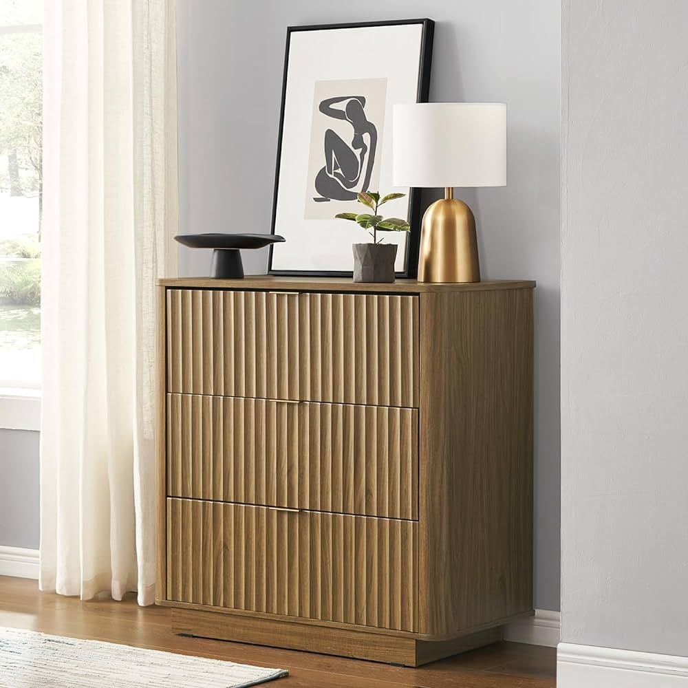 mopio Brooklyn Mid-Century Modern Dresser/Credenza, Waveform Panel with Sleek Curved Profile with... | Amazon (US)