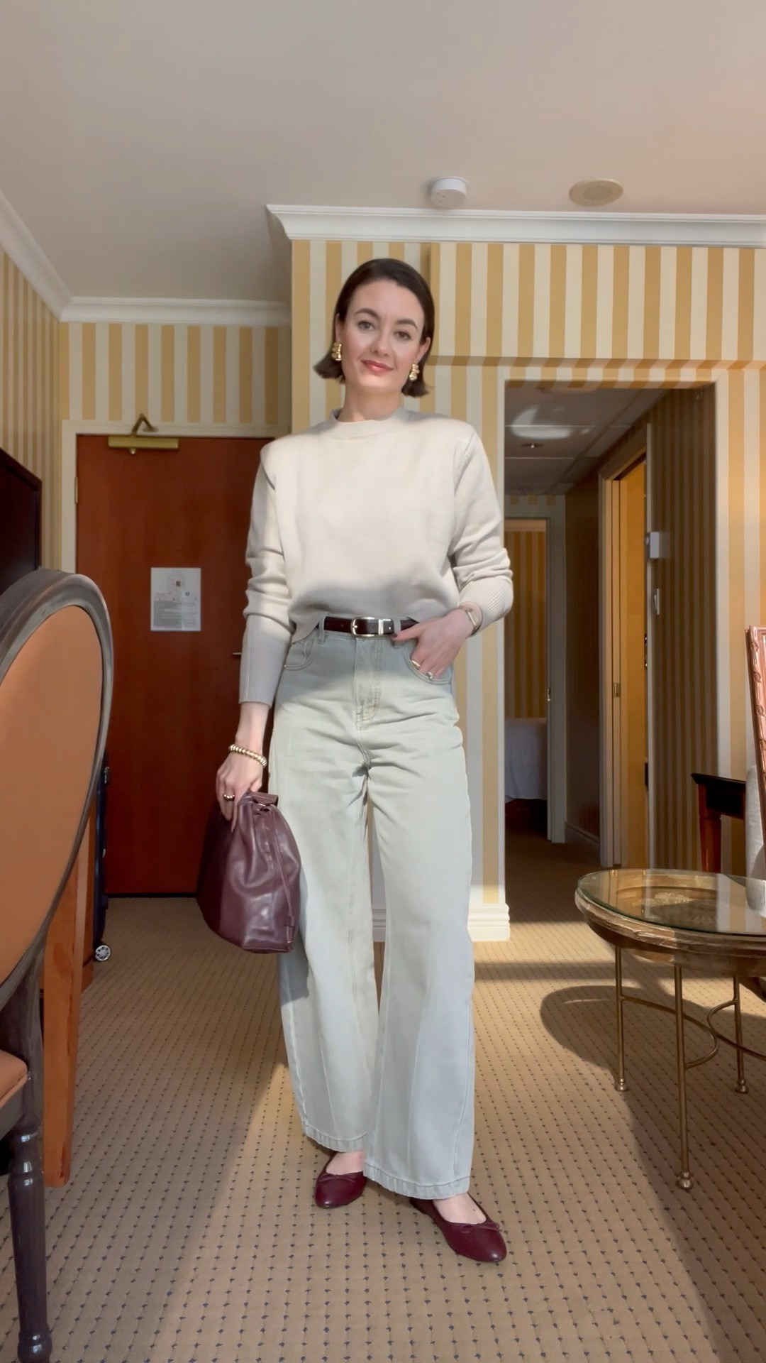 Sweater (m), jeans (xs, use Sansha15), burgundy ballet flats, burgundy bag

#LTKSeasonal #LTKFindsUnder100 #LTKStyleTip