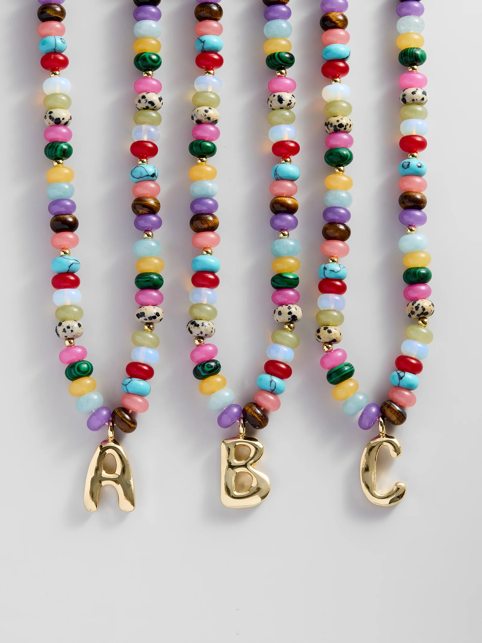 Semi-Precious Bubble Initial Necklace - Multi - I | BaubleBar
