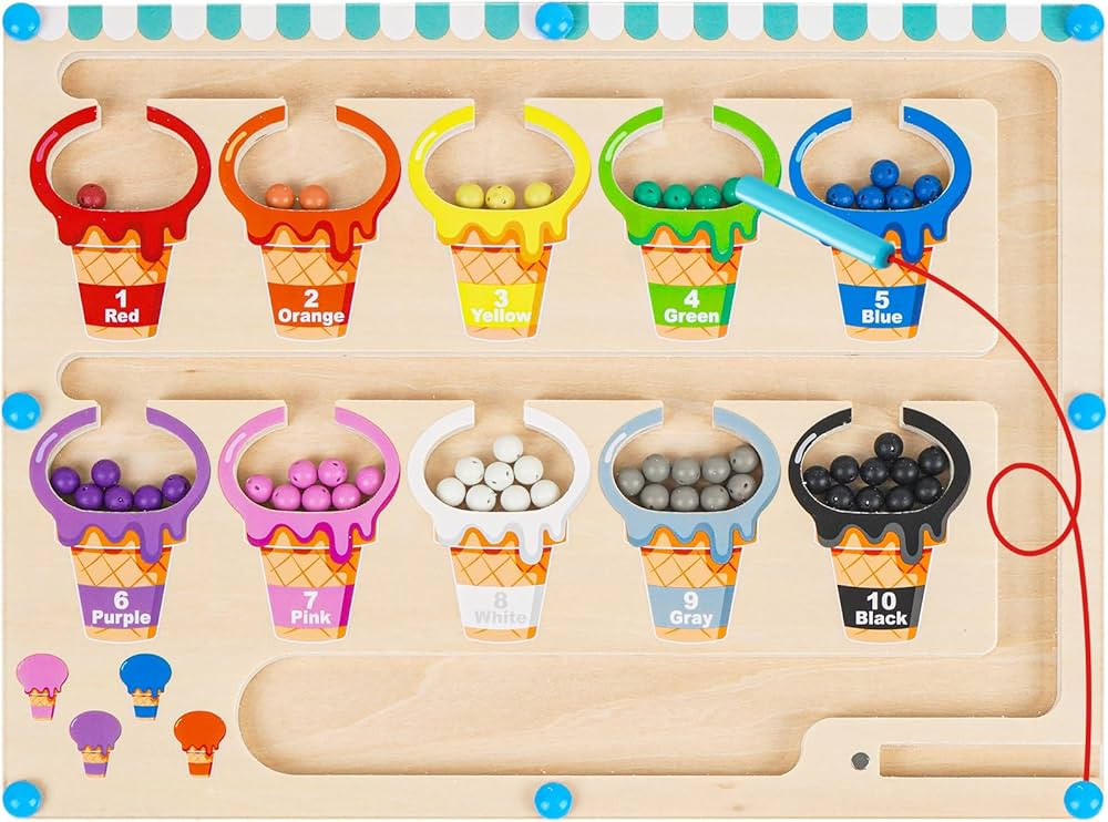 Toddler Toys for Ages 2-4 Girls Boys, Magnetic Color and Number Maze, Montessori Toys for 2 3 Yea... | Amazon (US)