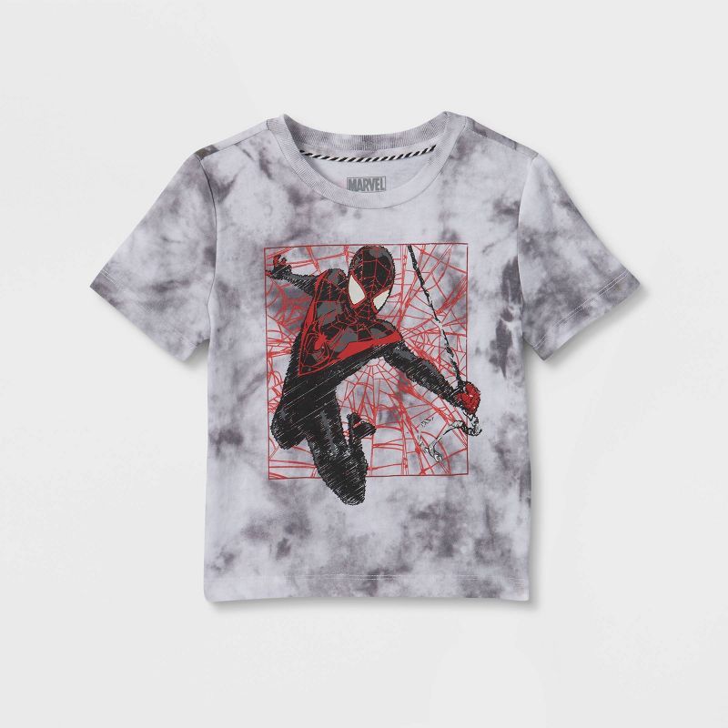 Toddler Boys' Spider-Man: Miles Morales Short Sleeve Graphic T-Shirt - Gray | Target