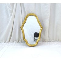 Small French Vintage Mid Century Gold Gilt Famed Wall Mirror, Retro 1960S Gilded Wooden Frame With Chateau Chic Decor From France | Etsy (US)