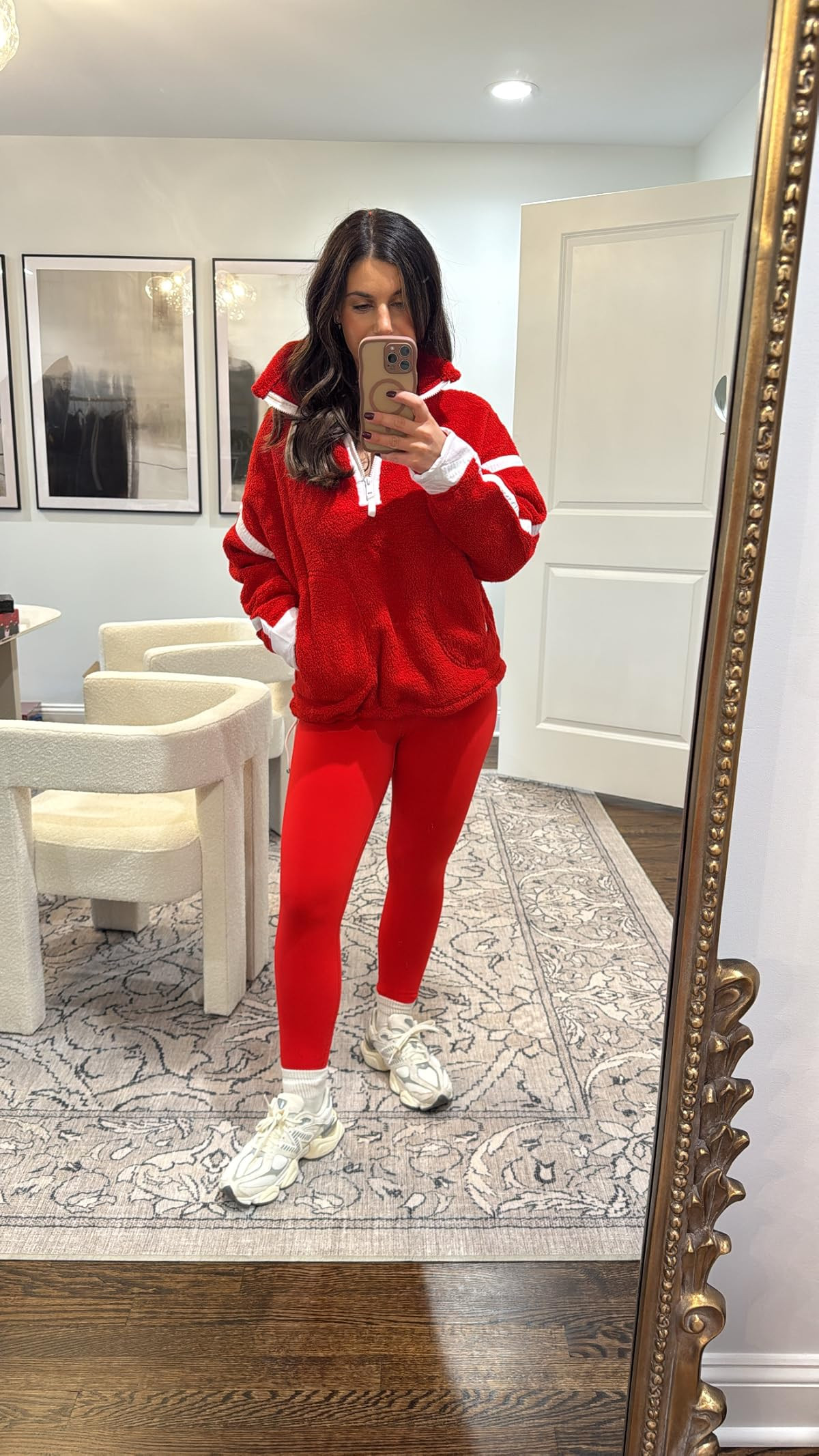 Red & white workout outfit that will keep you cozy! #activewear #founditonamazon 

 #LTKHoliday #LTKootd