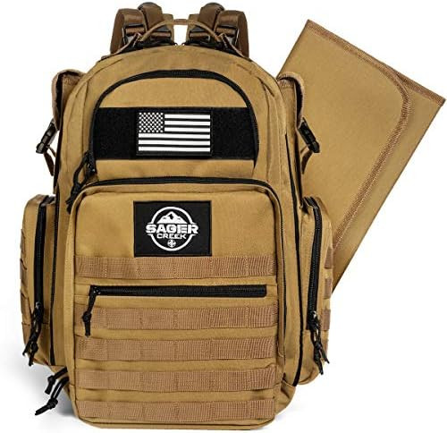 Diaper Bag Backpack by Sager Creek + Daddy Diaper Bag with Changing Pad (Brown) | Amazon (US)