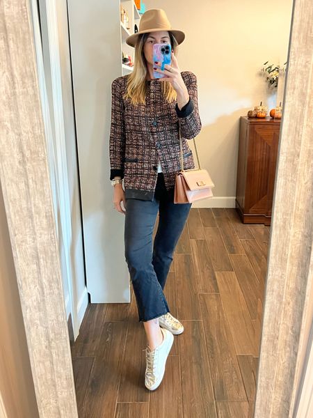 Still living in these jeans and still loving them. Dress up faded or distressed denim with a tweed blazer and a fedora. It’s sure to turn heads. Finished with my favorite fashion sneaker. It’s so darn comfy!

Wearing size 28. Jeans run TTS.

#LTKstyletip #LTKshoecrush #LTKSeasonal