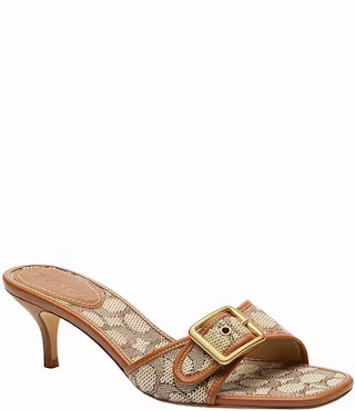 Margot Signature Logo Jacquard Buckle Slide Sandals | Dillard's