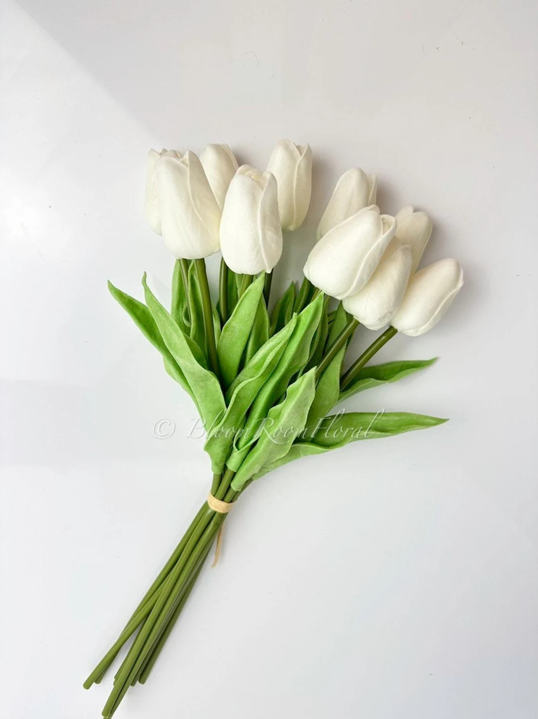 10 White Real Touch Tulips Artificial Flower, Realistic Luxury Quality Artificial Kitchen/wedding... | Etsy (US)