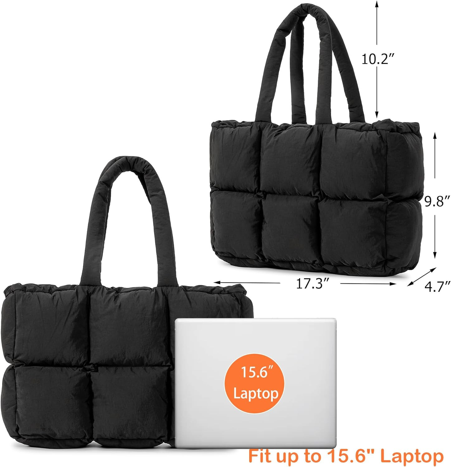 Herald Puffer Tote Bag for Women, Large Quilted Puffy Cloud Handbag Winter Down Padding Lattice S... | Amazon (US)