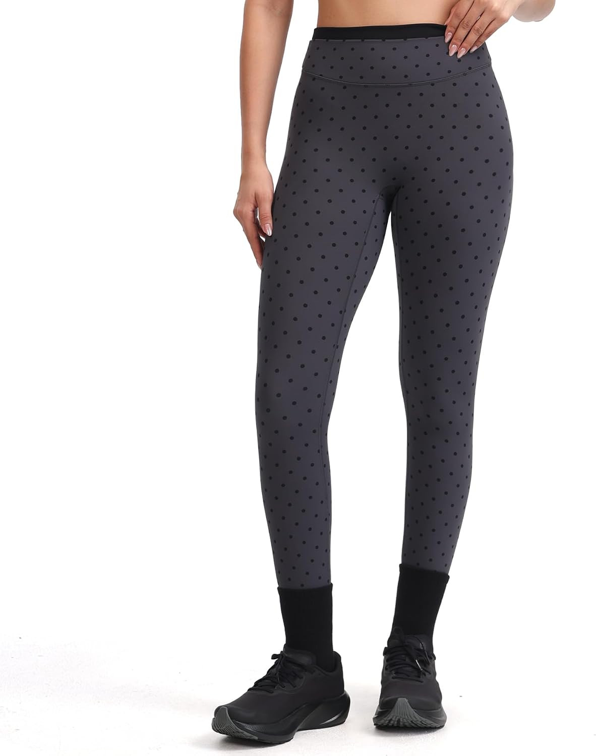 Aoxjox Dual Core Layered Waist Leggings 27" | color-block dual-layer high waist, polka dot,womens yoga pants, buttery soft 4-way stretch, moisture-wicking,workout,gym | Amazon (US)