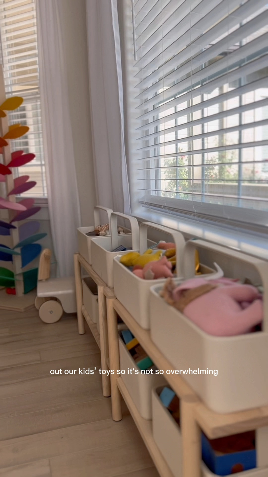 Our hack for keeping our home organized is that everything has a spot, and if the bins are overflowing or if something doesn’t have a designated spot, then it is either packed away or donated! This helps so much to reduce clutter, and to keep things neatly organized. 

It also helps for Laila to be able to help clean because she knows exactly where to put things back! These are the toys that we decided to have out for this next toy rotation! 🫶🏼

| neutral playroom, playroom decor, playroom inspo, playroom fun, toys, toddler activities, motherhood, playtime, mama, cute baby, playroom organization, playroom storage, storage solutions, organization hack, life hack, hacks |

#organizingideas #organizingtips #organizinginspiration #organizingsolutions #lifehacks #playroomorganization #playroomstyling 
#playroomfurniture 

#LTKkids #LTKfamily #LTKbaby