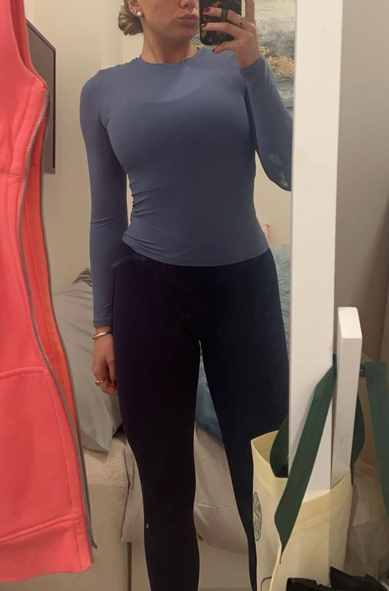 CRZ YOGA Softembrace Crewneck Long Sleeve Shirts for Women - Casual Going Out Tops Soft Basic Fit... | Amazon (US)