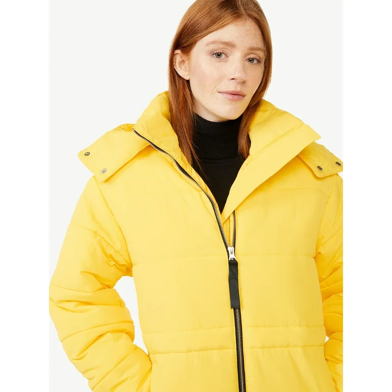 Free Assembly Women's Long Puffer Jacket, Midweight | Walmart (US)