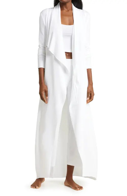 Lunya Stretch Pima Cotton & Modal Robe in Sincere White at Nordstrom, Size Large | Nordstrom