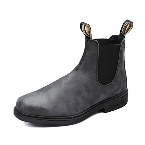 Blundstone Unisex Dress Series 1308 Chelsea Boots for Men and Women, Wide Chisel Toe Boots with Cushioned Midsole and Premium Leather, Rustic Black, 13 US Men / 15 US Women / 12 AU | Amazon (US)