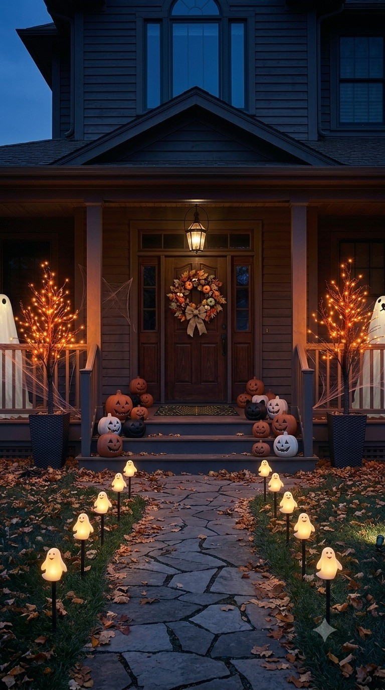 Getting the front porch ready for spooky season with these lit ghost pathway markers and outdoor decorations from Kohl's. Shop this complete Halloween entryway look to make your home festively spooky. #kohlsfinds #halloweendecor #halloweenporch #spookyseason

#LTKSeasonal #LTKHome #LTKSaleAlert