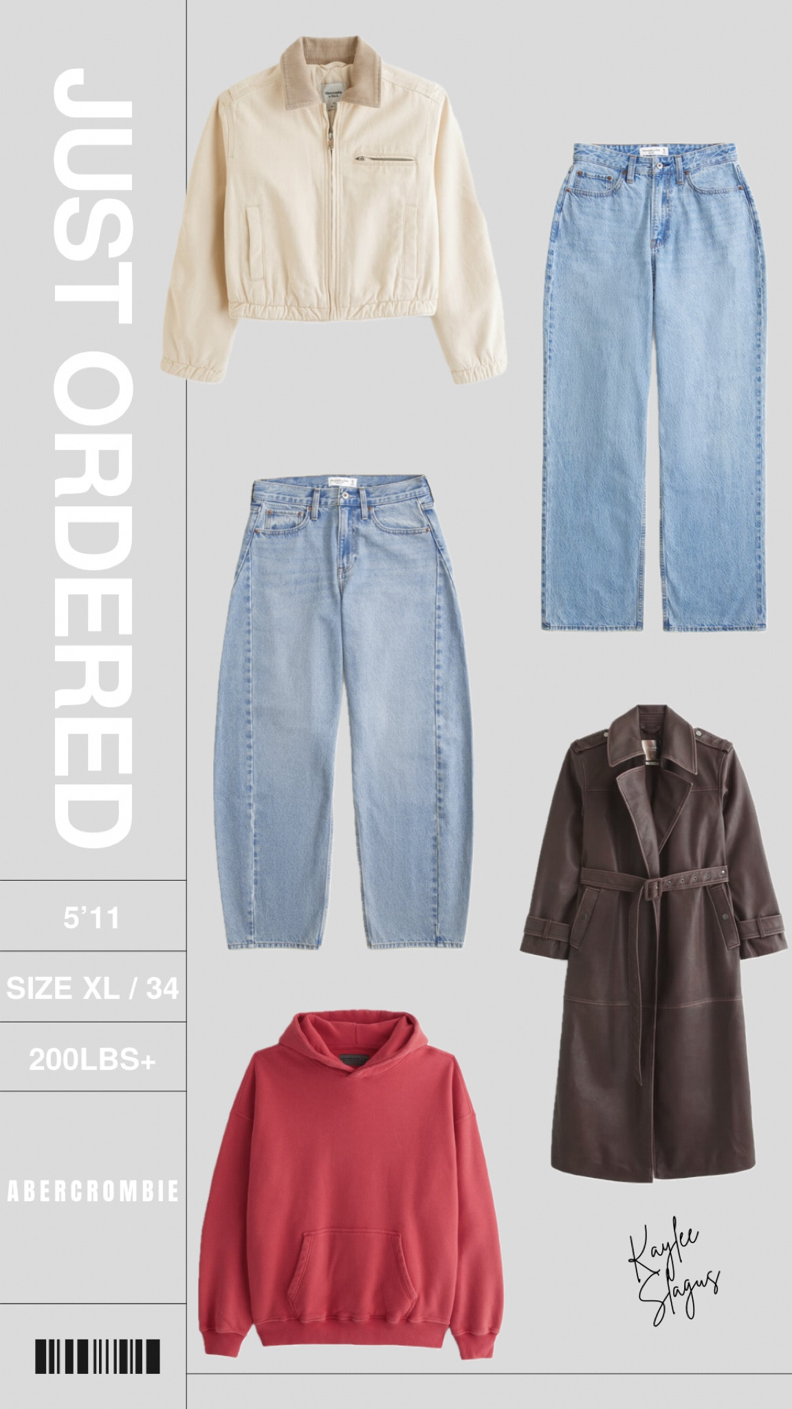 Jackets: XL
Hoodie: XXL
Jeans: 34 long 
FALL ORDER: denim & jackets 

#LTKFallSale #LTKCon #LTKStyleTip