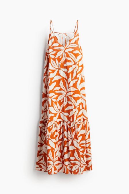 Orange tropical patterned midi dress 

#LTKstyletip #LTKSeasonal #LTKfindsunder50