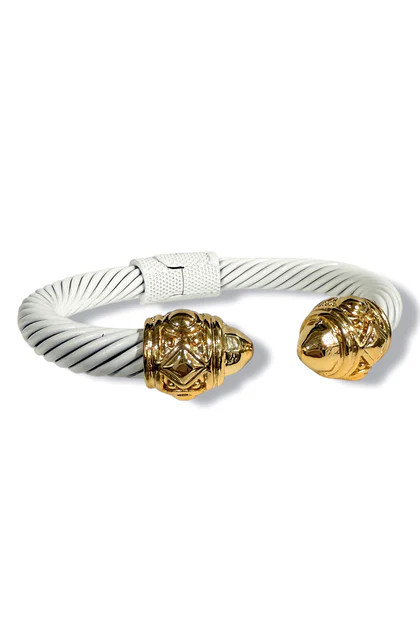 Chase Me White Cable Cuff Bracelet | The Willow Tree
