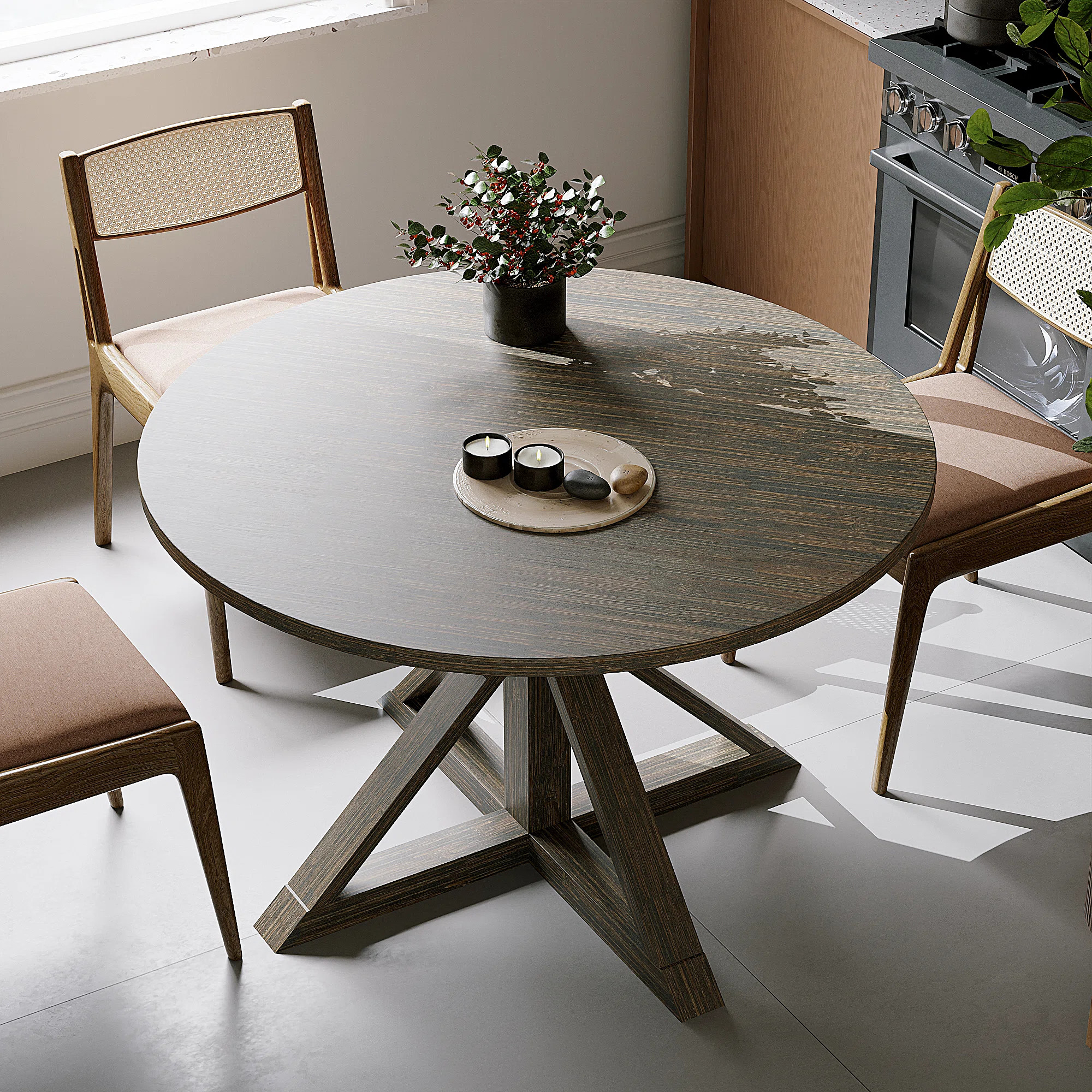 Gracie Oaks Solid Wood Round Dining Table - Pedestal Base Farmhouse Style & Reviews | Wayfair | Wayfair North America