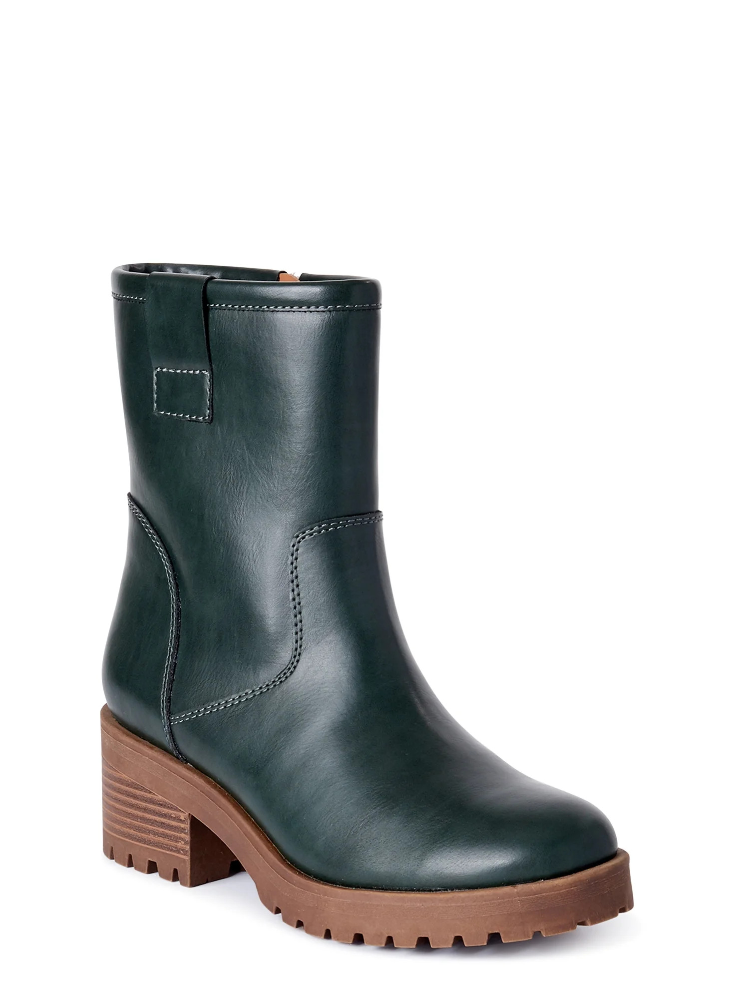 Scoop Women’s Faux Shearling Lined Piper Lug Pull On Boots | Walmart (US)