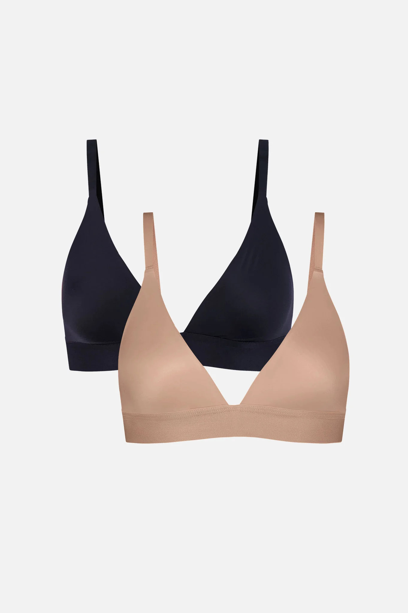 Glacé Triangle Bra in Buff + Black (Pack) | Negative Underwear
