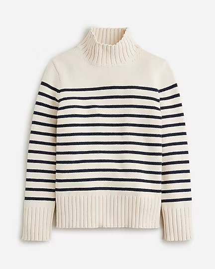 Cotton turtleneck sweater in stripe | J. Crew US