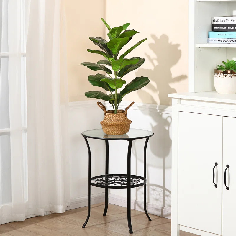 Adcock Artificial Fiddle Leaf Fig Plant in Basket, Faux Green Plant, Fake Tree for Home Décor | Wayfair North America