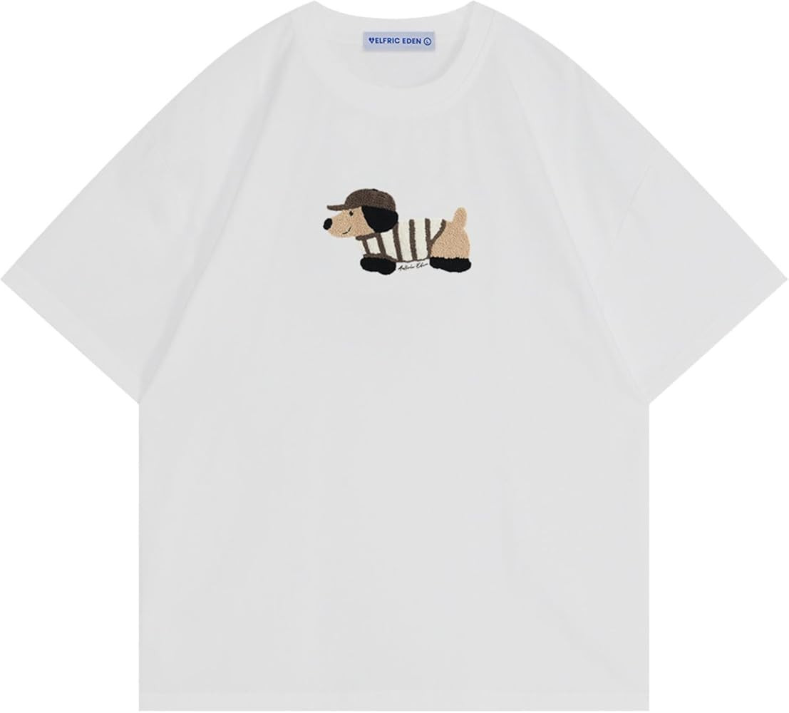 Aelfric Eden Dachshund Graphic Tees Women Oversized T Shirts Cute Embroidery Dog Loose Fit Y2k Sh... | Amazon (US)