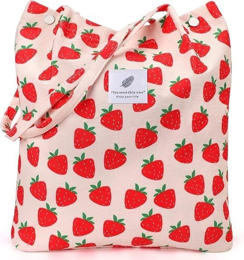 Canvas Tote Bag for Women, Large Capacity Corduroy Quilted Tote Bag with Inner Pockets, Durable S... | Amazon (US)