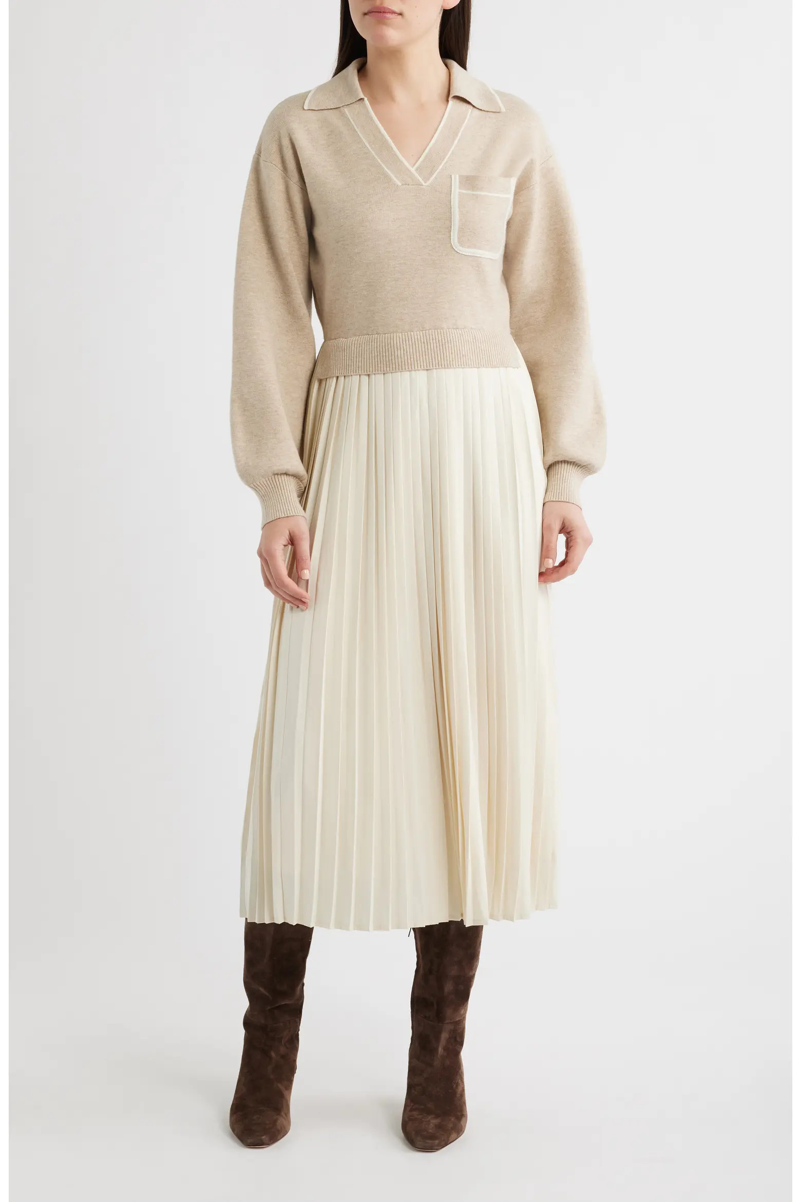 Long Sleeve Twofer Sweater Dress (Women) | Nordstrom | Nordstrom