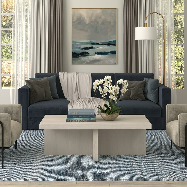 Evelyn&Zoe Elna 44" Wide Rectangular Coffee Table, Alder White | Walmart (US)