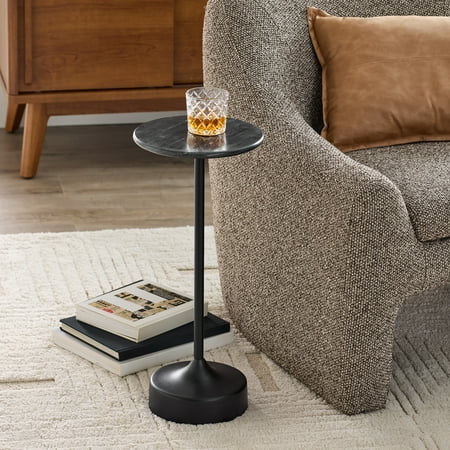 Better Homes & Gardens Aster Marble Drink Table, Black Marble | Walmart (US)