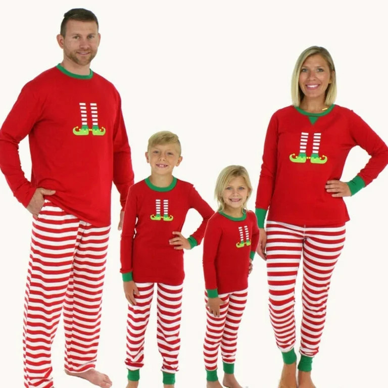 YiLvUst Elf Holiday Christmas Pajamas Family Matching Pjs Set Xmas Jammies for Couples Youth | Walmart (US)