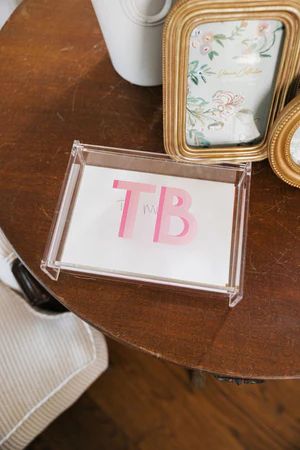 Monogrammed Acrylic Catchall Box | Sprinkled With Pink