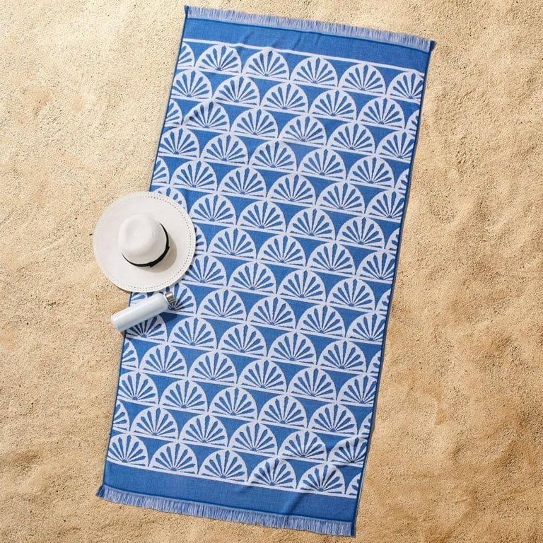 Better Homes & Gardens Oversized Navy Sun Print Cotton Blend Beach Towel, 38" x 72" | Walmart (US)