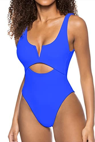 Meyeeka Womens One Piece Swimsuits Tummy Control Bathing Suit for Women Push Up Swimwear V Neck H... | Amazon (US)