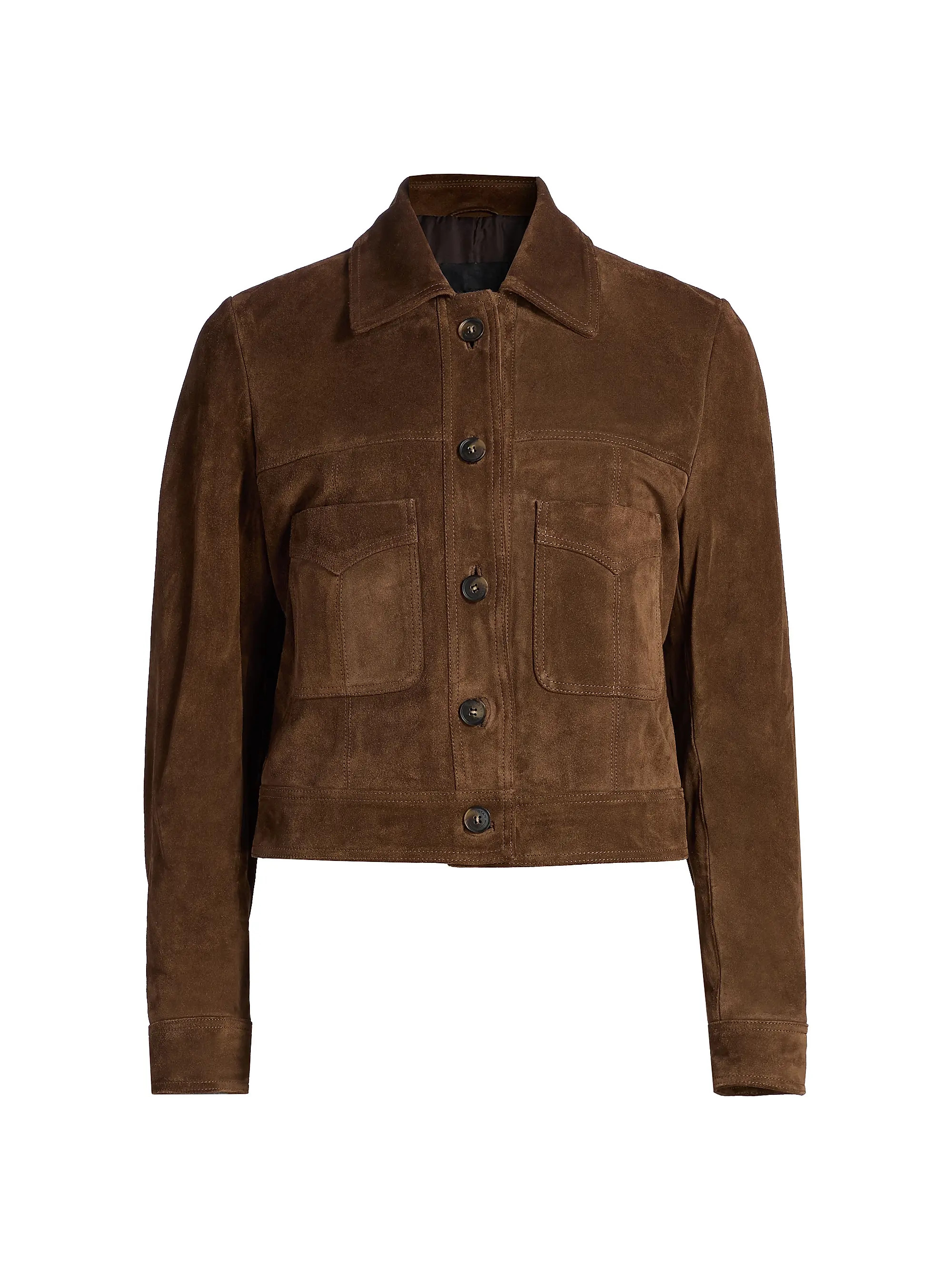 Nili Lotan Susannah Suede Trucker Jacket | Saks Fifth Avenue | Saks Fifth Avenue