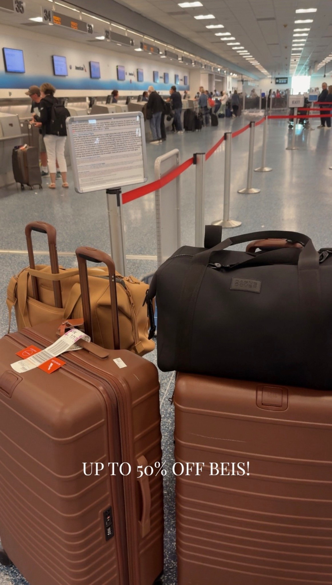 Beis warehouse sale - everything up to 50% off! | have two of the large check in bags and one carry on in maple