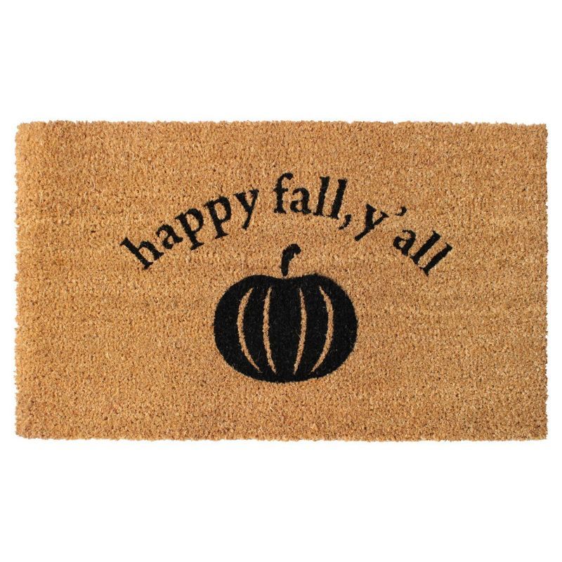 1'6" x 2'6" Tufted Happy Fall Y'all Doormat Natural/Black - Raj | Target