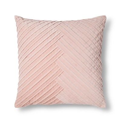 Blush Pleated Velvet Throw Pillow - Fieldcrest® | Target