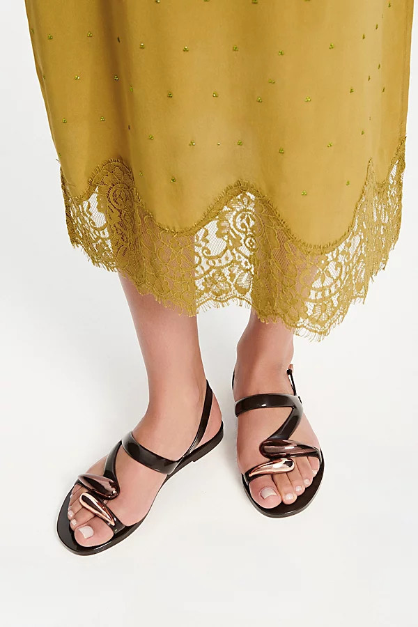 Melissa Iris Embellished Sandal in Brown/Metallic, Women's at Urban Outfitters | Urban Outfitters (US and RoW)