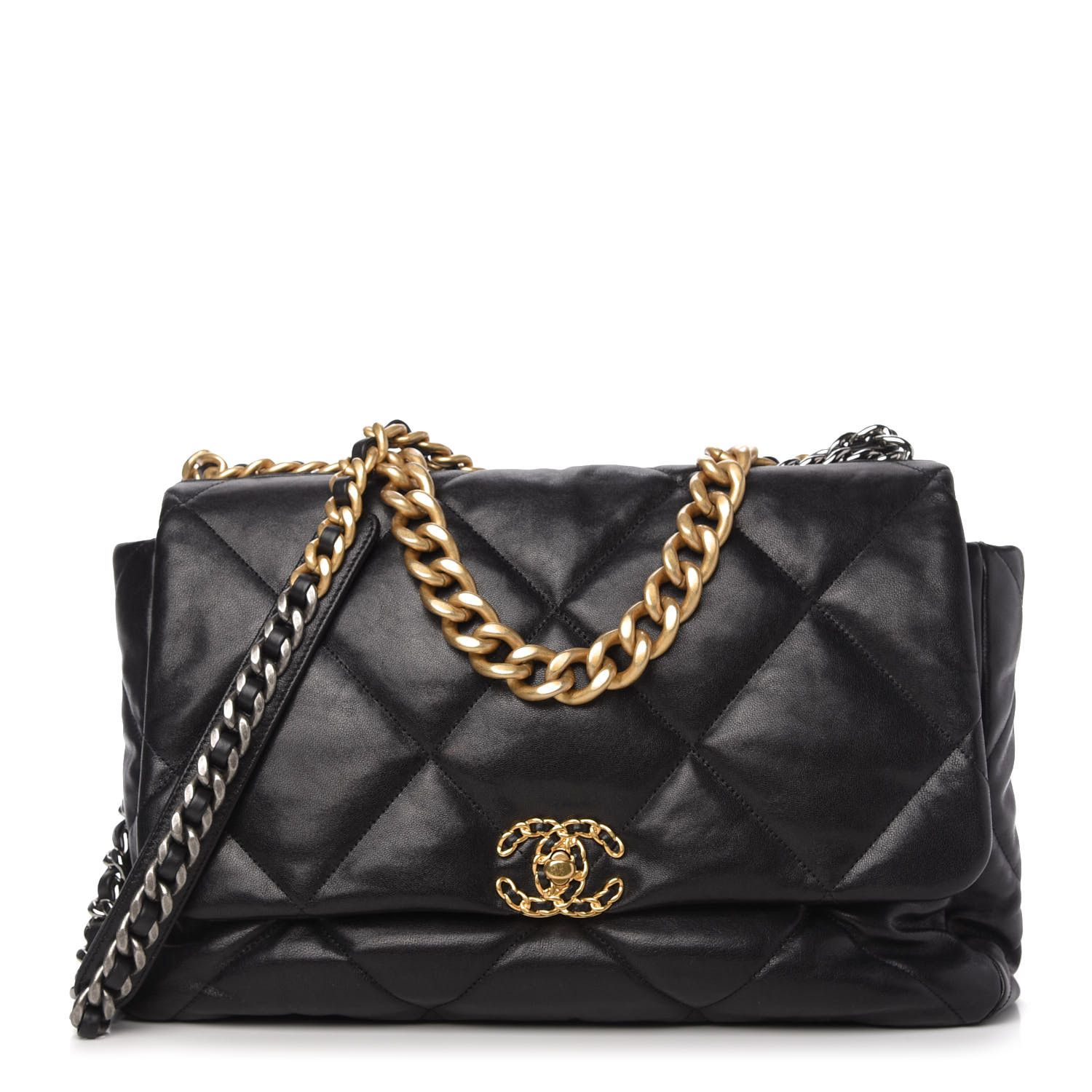 Goatskin Quilted Maxi Chanel 19 Flap Black | Fashionphile