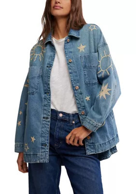 Free People Women's We the Free Madison City Embroidered Denim Jacket | Belk