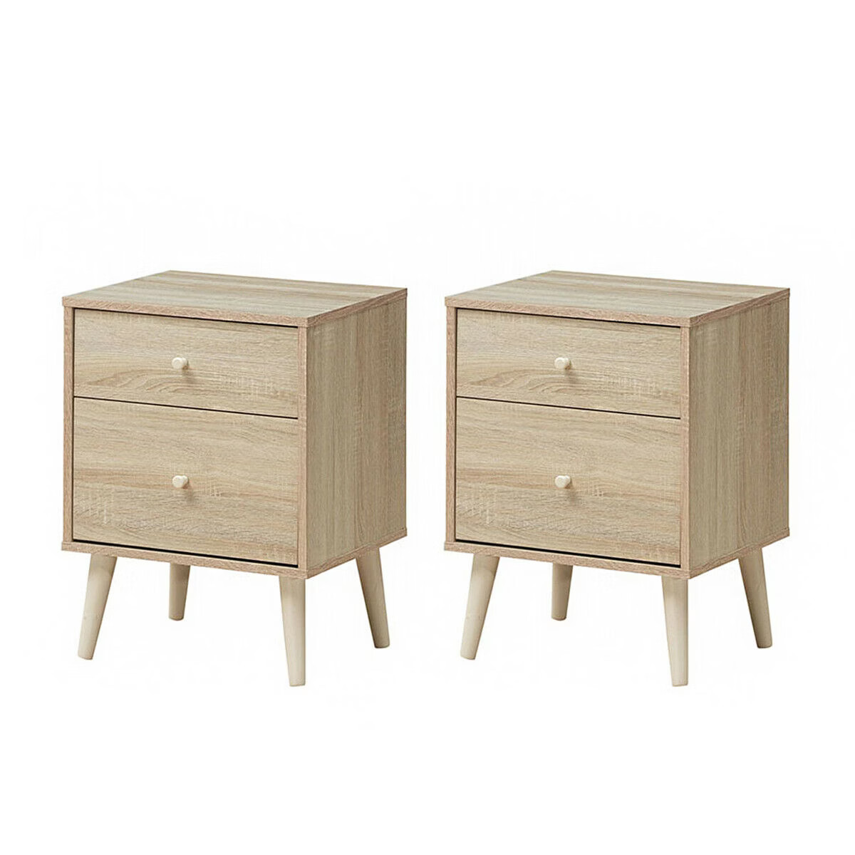 Costway Nightstand 2-Drawer Beside End Side Table w/Rubber Legs | Target