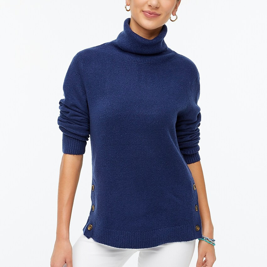 Button turtleneck in extra-soft yarn | J.Crew Factory