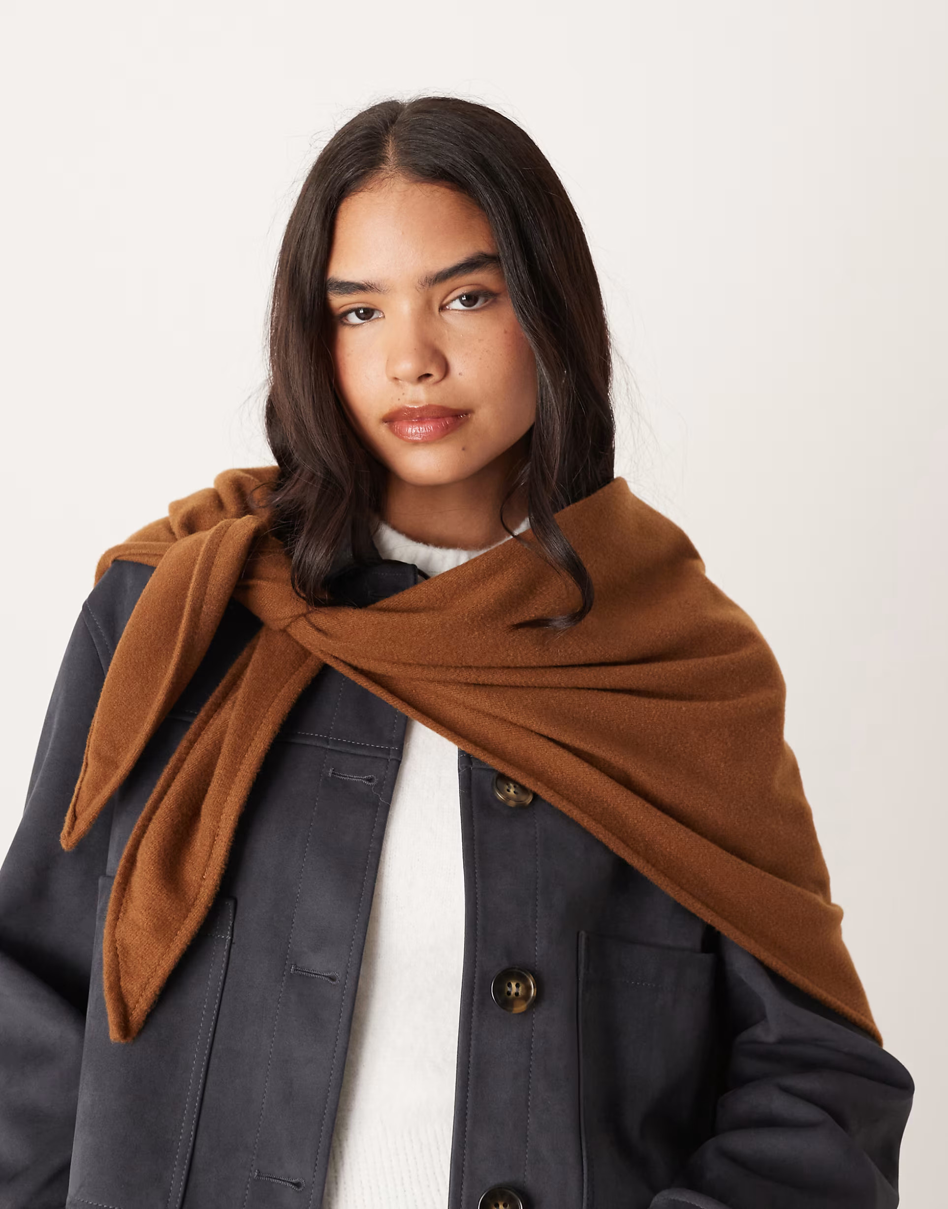 ASOS DESIGN woven triangle scarf in tabacco | ASOS | ASOS (Global)