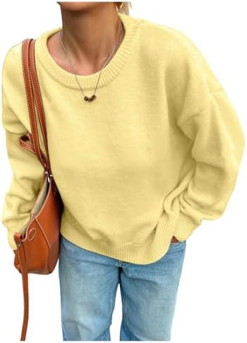 SOLY HUX Women's Oversized Sweater Long Sleeve Crewneck Cute Pullover Knit Tops Casual Trendy Fal... | Amazon (US)