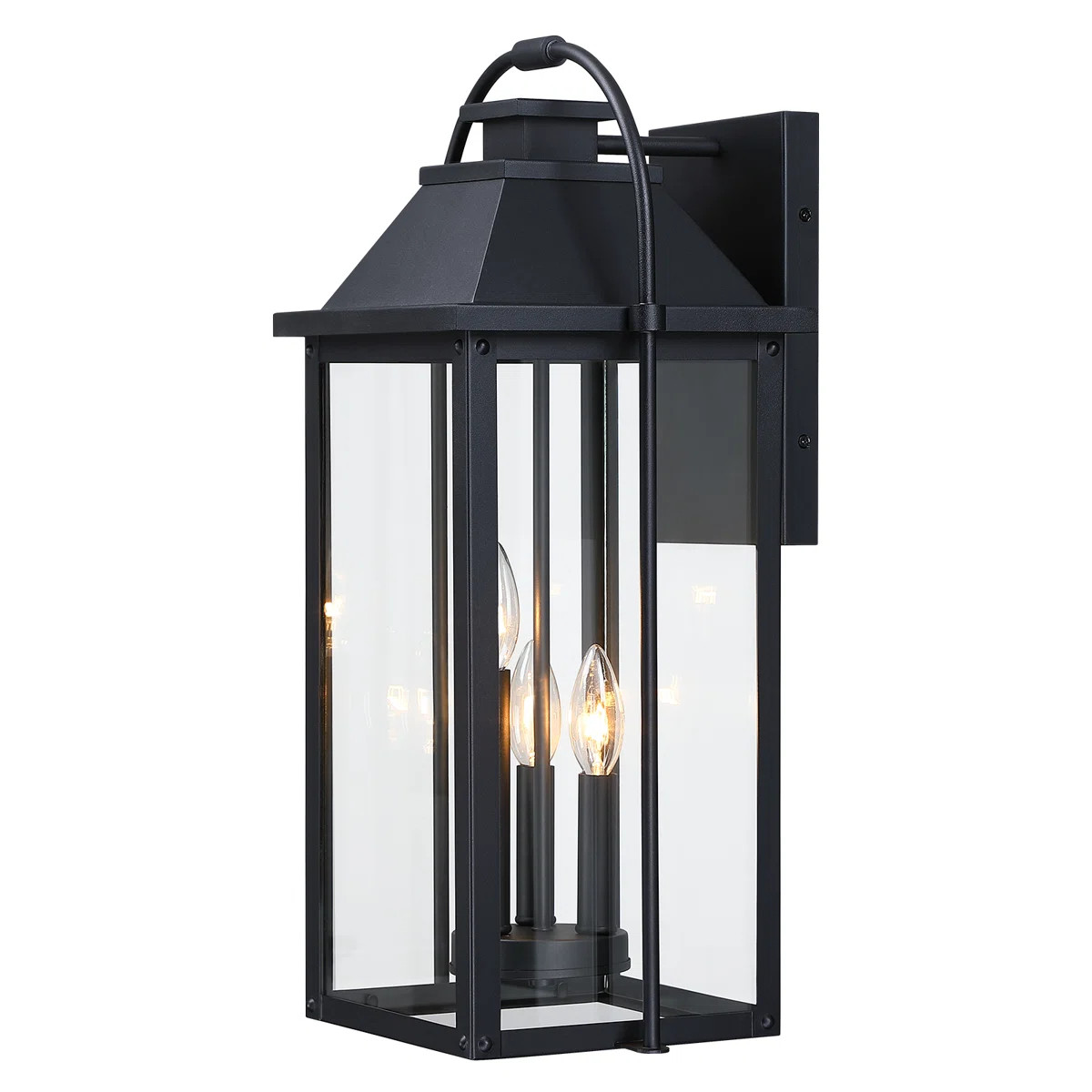 Harper Large Black Outdoor Wall Lantern Light | Wayfair North America